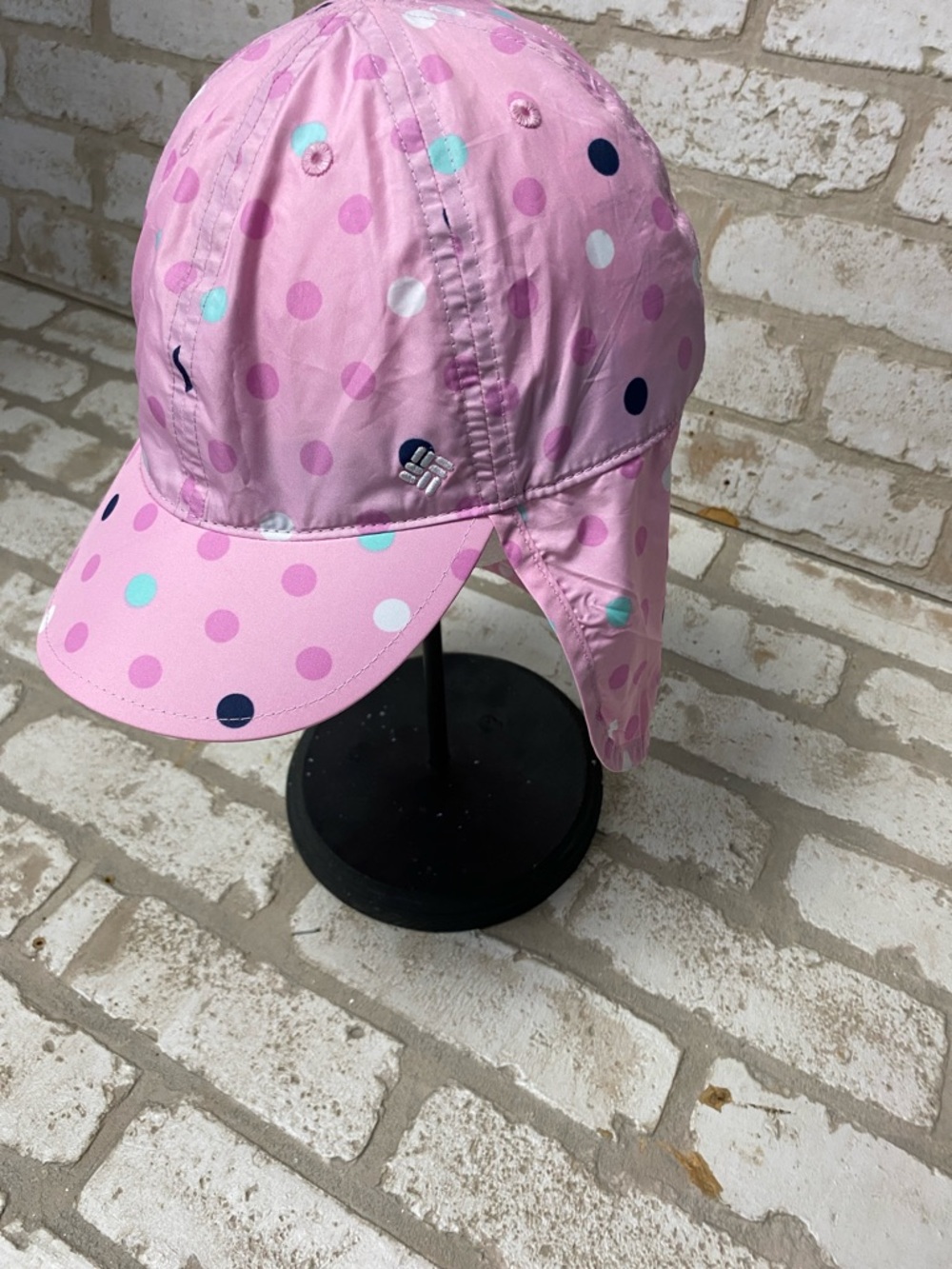 Columbia Pink Polka Dot Sun Hat with Neck Flap